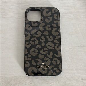 Kate Spade Black and Gold Leopard Print Phone Case